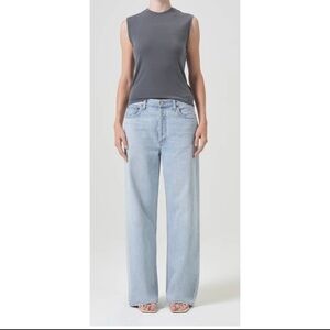 Agolde Light Wash Wide Leg Jeans